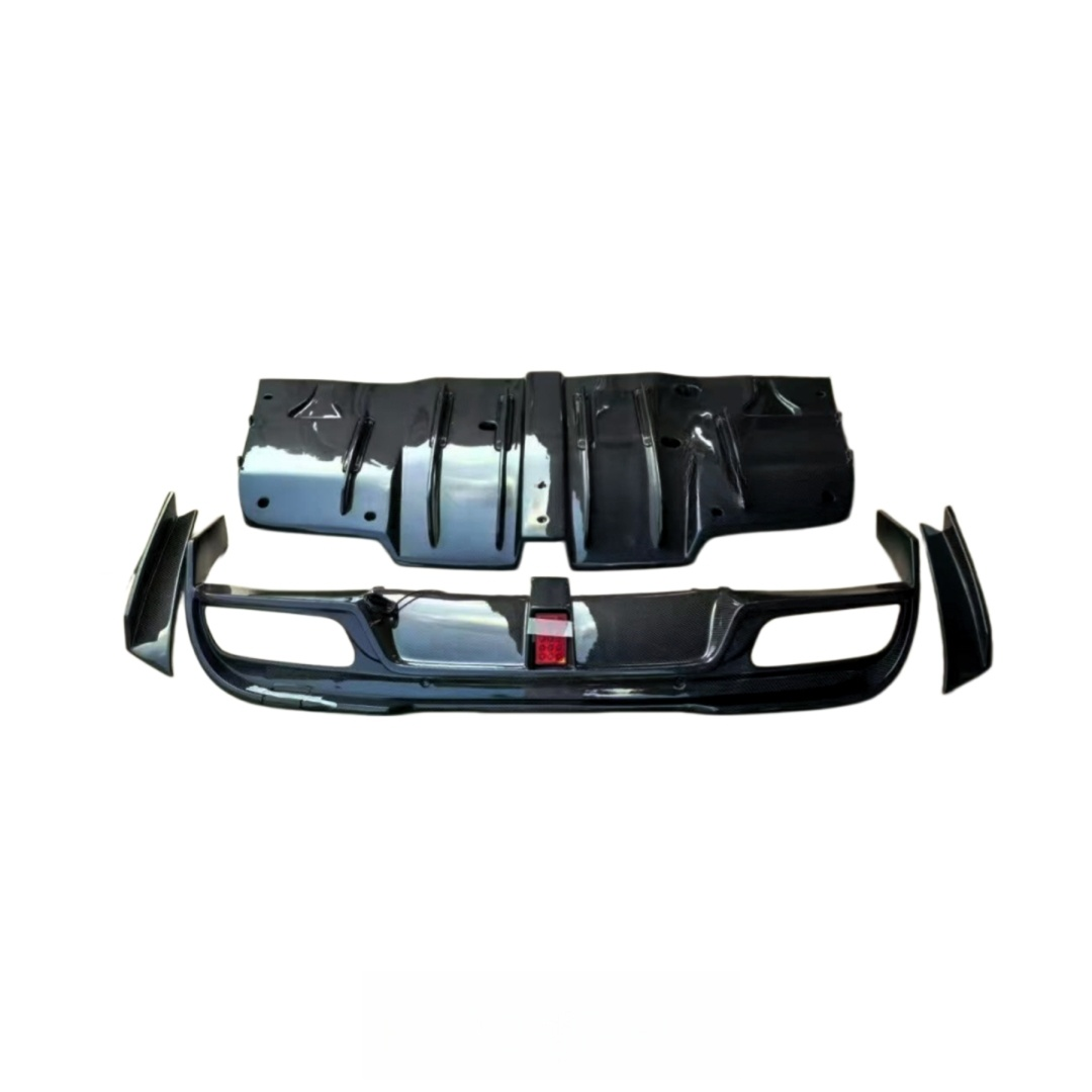Carbon Fiber Rear Bumper Diffuser With Light for Mercedes Benz W205 C-Class C300 AMG C63 Sedan 2015-2021