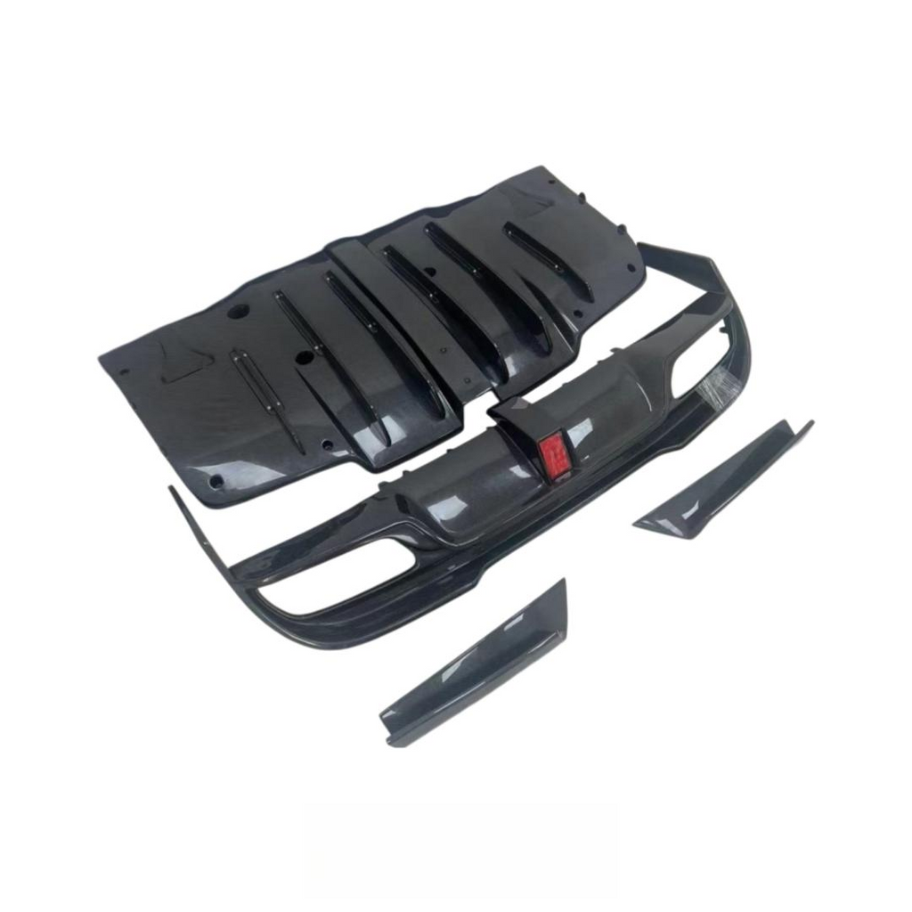 Carbon Fiber Rear Bumper Diffuser With Light for Mercedes Benz W205 C-Class C300 AMG C63 Sedan 2015-2021