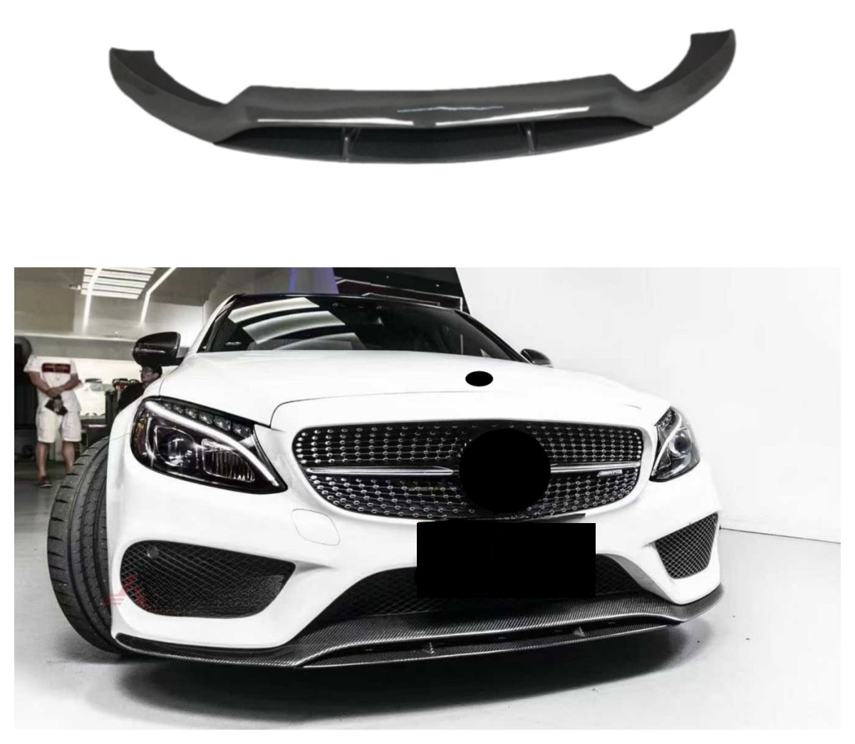 Carbon Fiber Front Bumper Splitter Lip for Mercedes Benz W205 C Class C200 C300 C43 Pre Lci 2015-2018 Carbon Front Lip