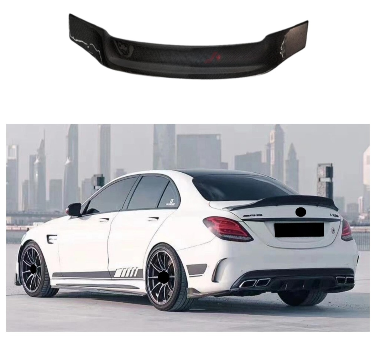 Carbon Fiber Rear Trunk Spoiler Wing for Mercedes Benz W205 C Class C43 C63 Sedan 2015-2021 Rear Spoiler