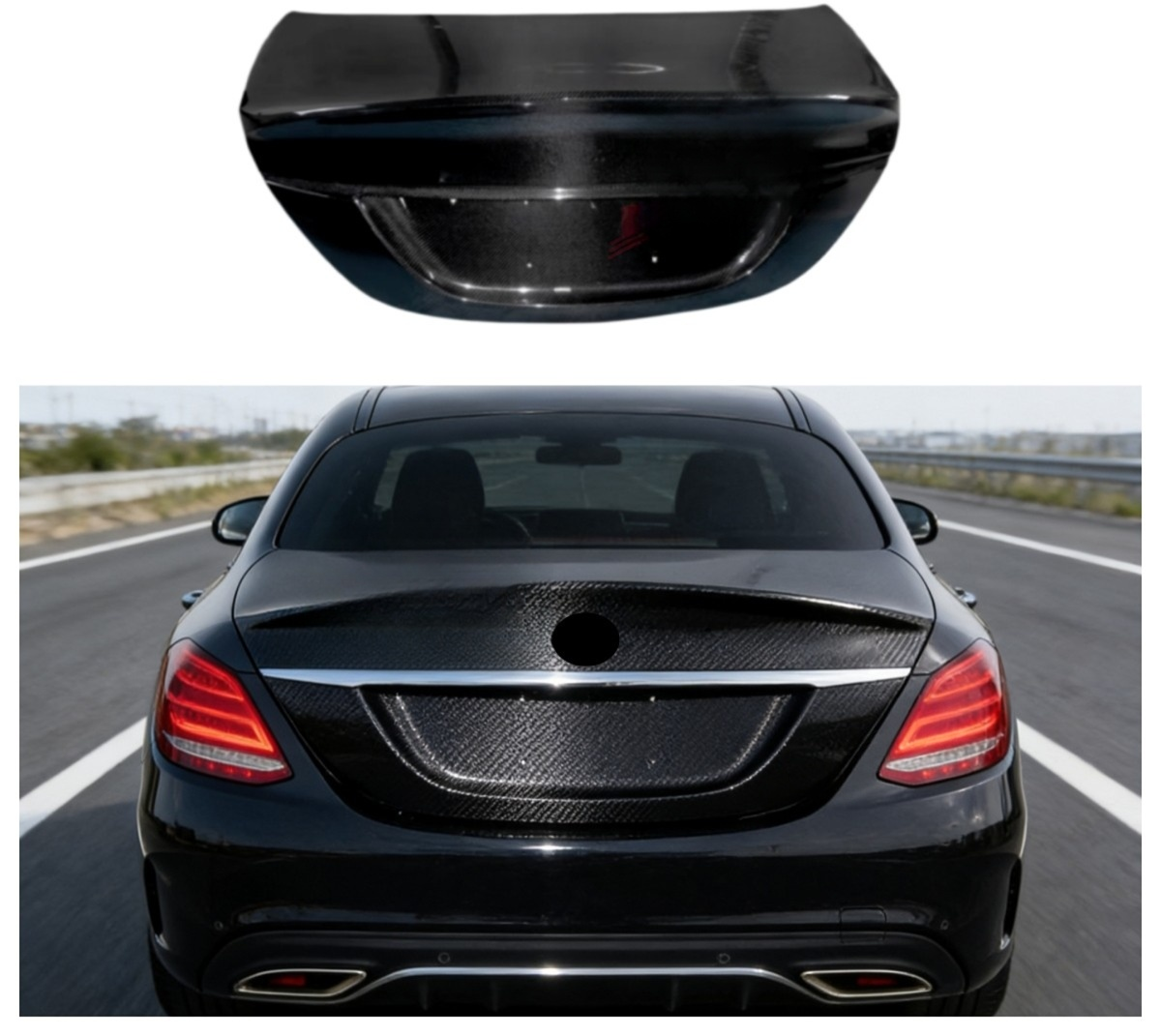 Carbon Fiber Trunk Cover for Mercedes Benz W205 C Class AMG C43 C63 Sedan 2015+ Rear Trunk Bonnet Lid