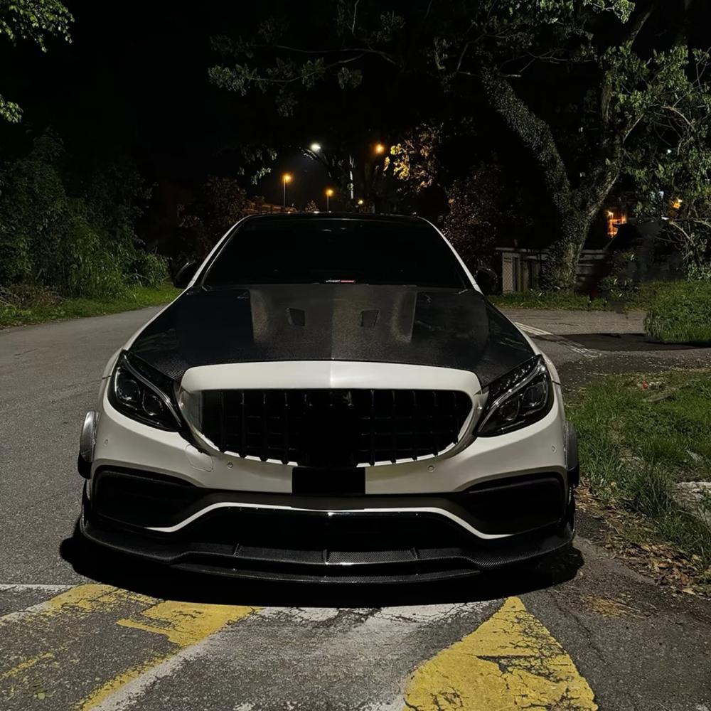 Carbon Fiber Engine Bonnet for Mercedes Benz W205 C Class C300 C43 C63 Coupe 2015-2019 Engine Hood Cover Lid Body Kit