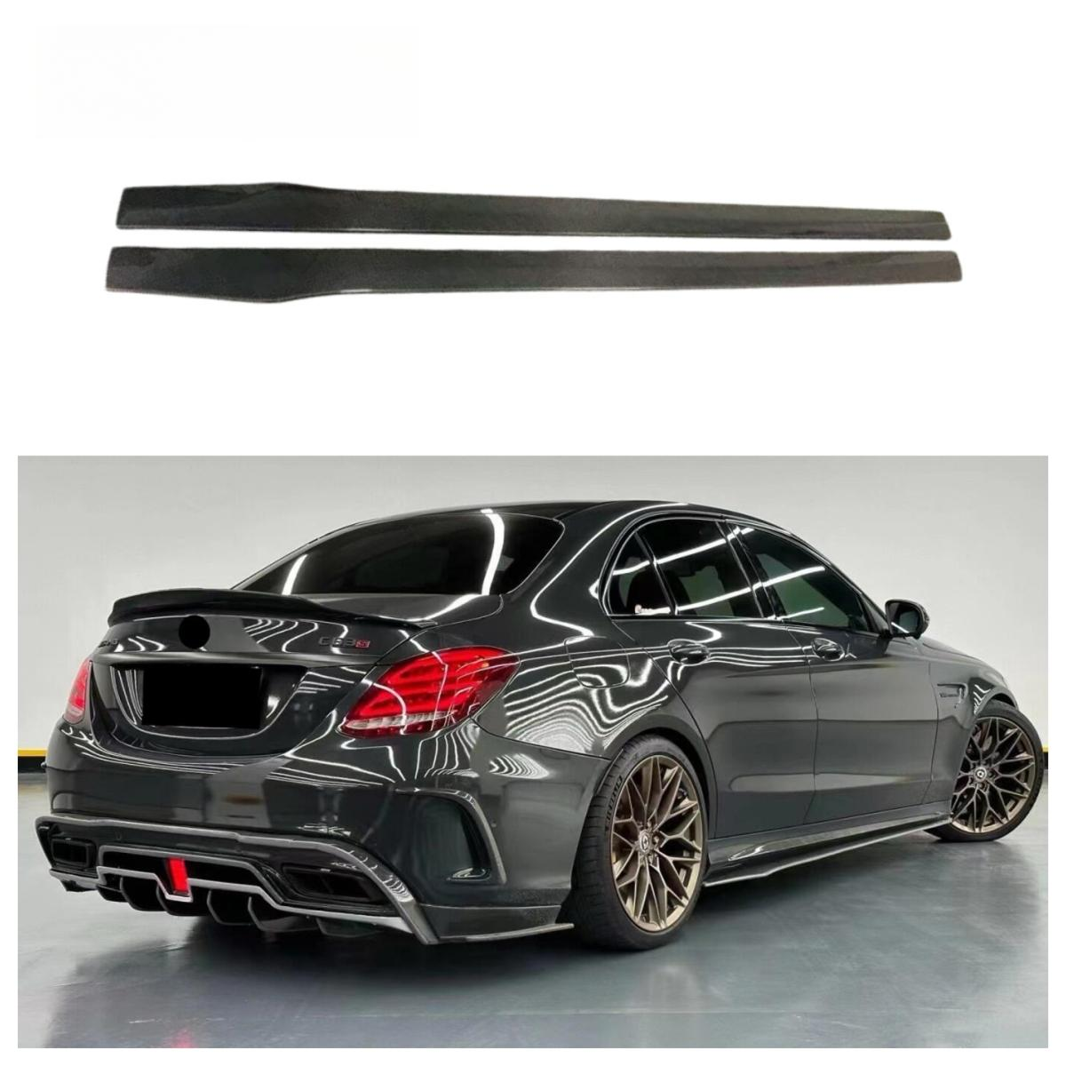 Carbon Fiber Side Skirt for Mercedes Benz W205 C Class C43 C63s AMG Sedan 2015-2021 Side Bumper Splitter Spoiler Lip