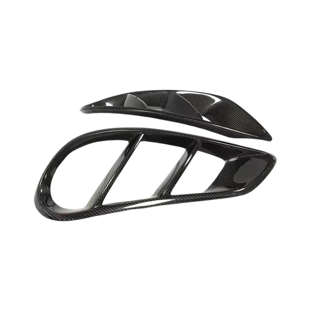 Carbon Fiber Front Bumper Canards for Mercedes Benz W205 C Class AMG C43-C63s Pre Lci 2015-2018 Sport Bumper Vent Trim