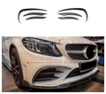 Carbon Fiber Front Bumper Canards Fins Trim for Mercedes Benz W205 C Class AMG C43-C63s LCI 2019-2021 Front Splitter