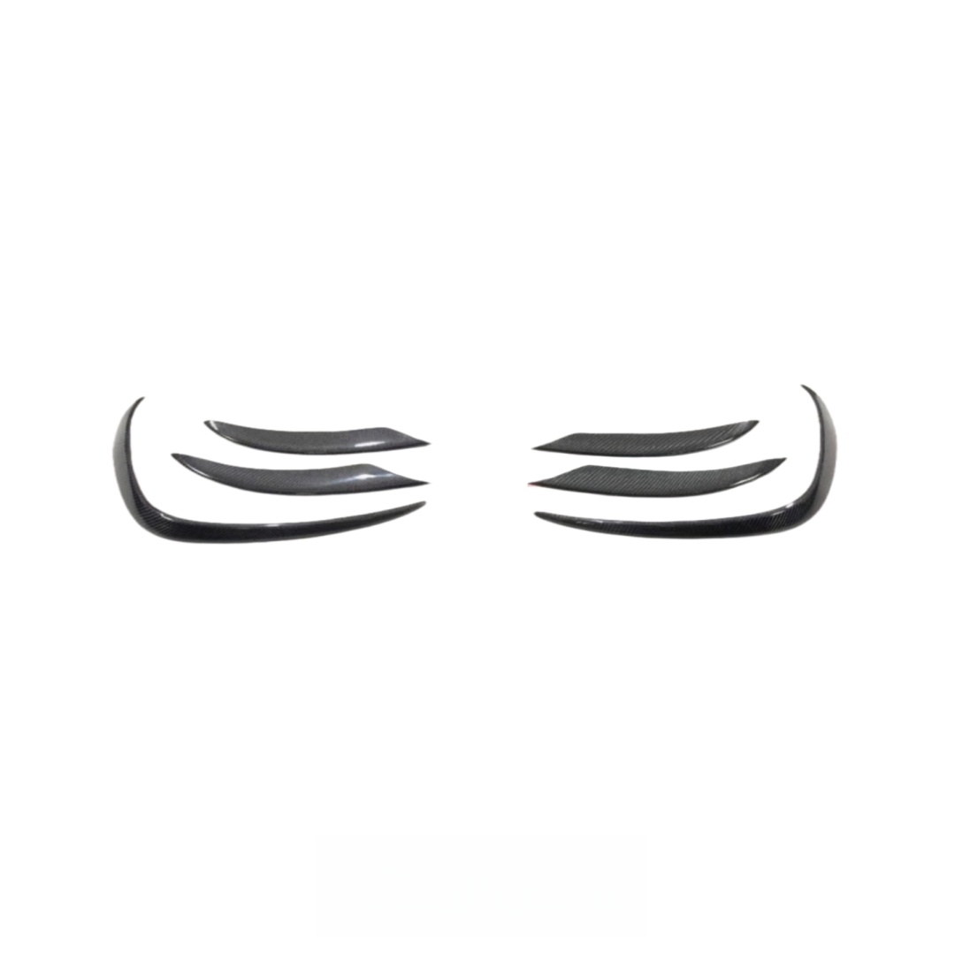 Carbon Fiber Front Bumper Canards Fins Trim for Mercedes Benz W205 C Class AMG C43-C63s LCI 2019-2021 Front Splitter