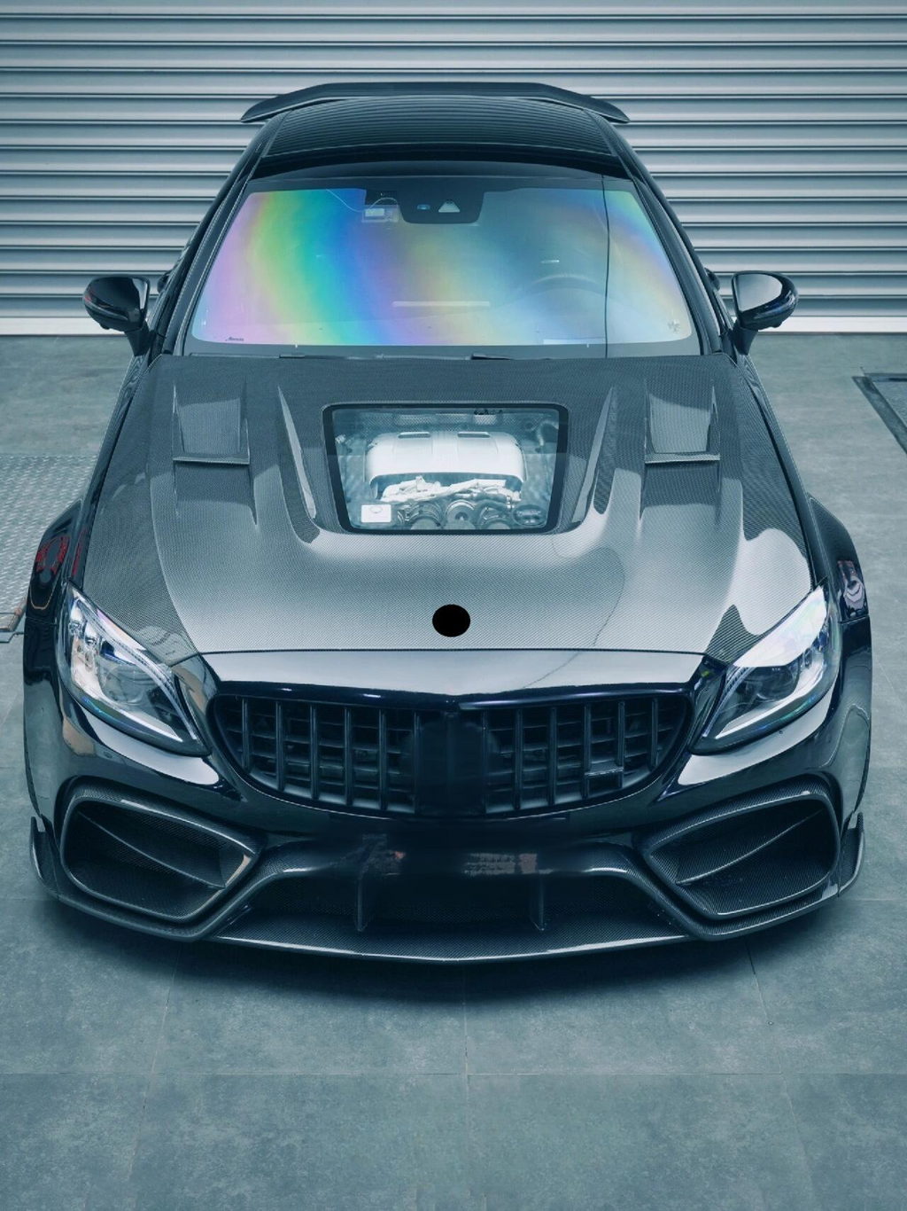Carbon Fiber Transparent Engine Hood for Mercedes Benz W205 AMG C63 C63s Coupe/Sedan 2015+ Engine Bonnte Lid Body Kit