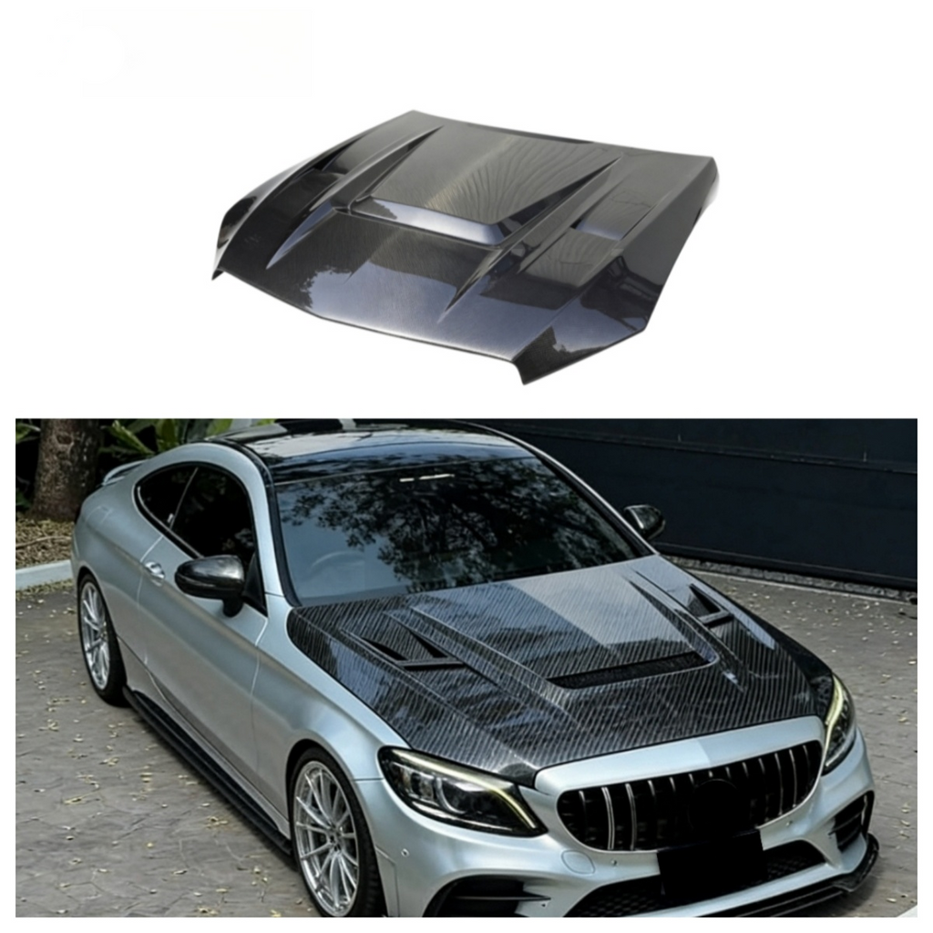 Carbon Fiber IMP Style Engine Bonnet Cover for Mercedes Benz C Class W205 C250 C300 C43 2015-2021 Carbon Engine Hood