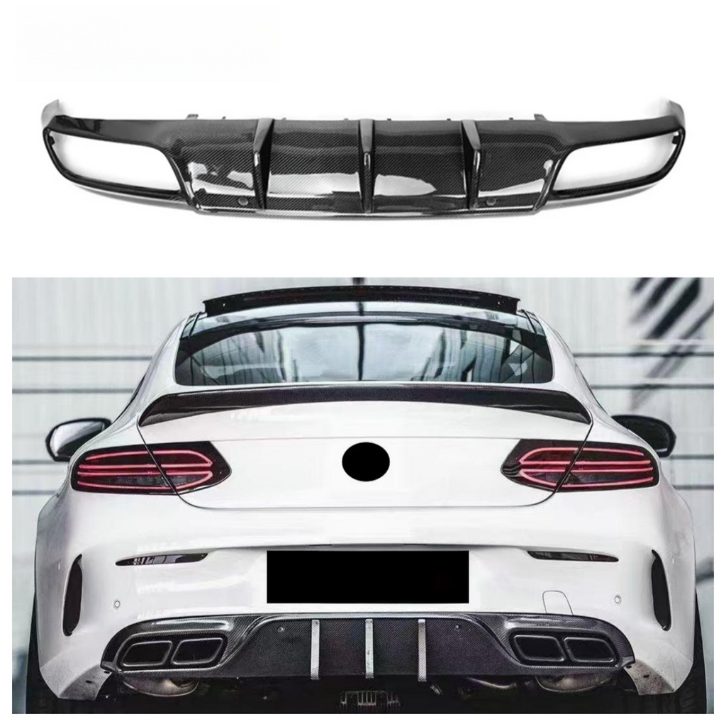 Carbon Fiber Rear Bumper Diffuser Splitter for Mercedes Benz W205 C Class C43 C63s Coupe 2015+ Hight Quality Body Kit