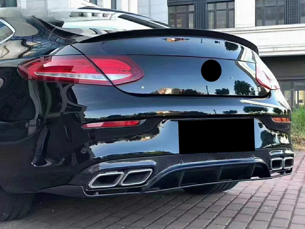 Carbon Fiber Rear Diffuser for Mercedes Benz W205 C Class AMG C43 C63 Coupe 2015+ Rear Bumper Splitter