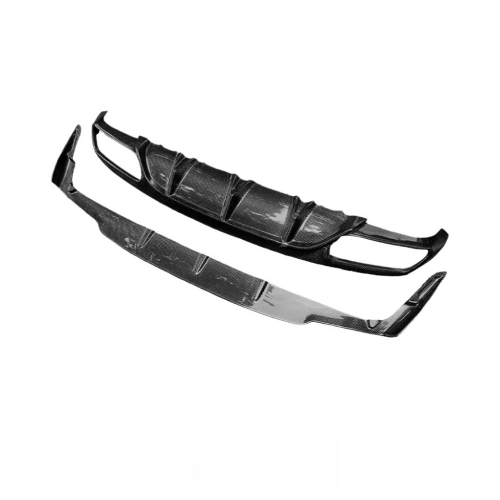 Carbon Fiber Rear Diffuser for Mercedes Benz W205 C Class AMG C43 C63 Coupe 2015+ Rear Bumper Splitter