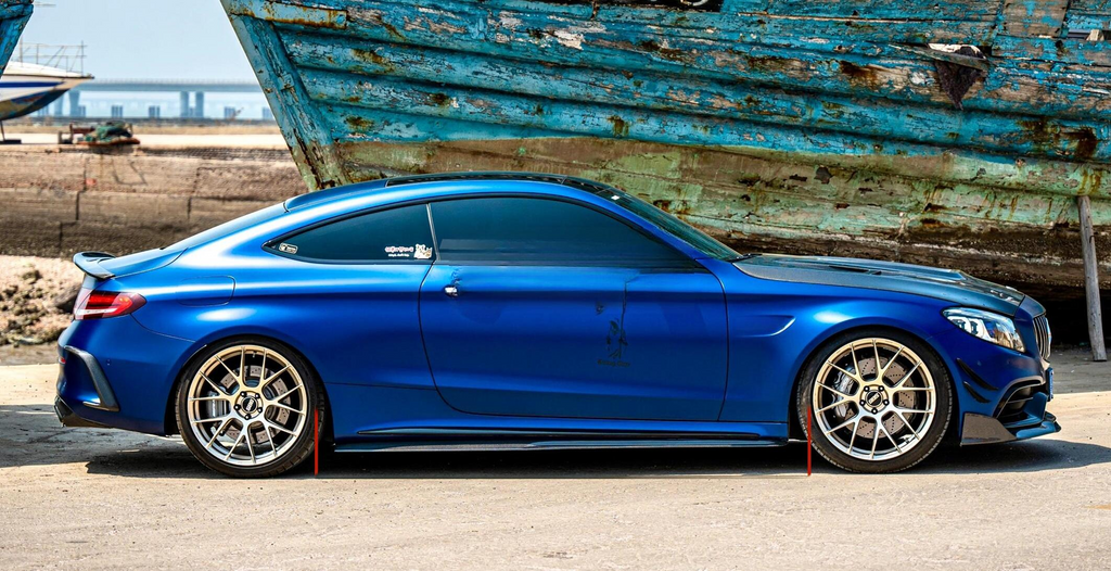 Carbon Fiber Side Skirt for Mercedes Benz C Class W205 AMG C43 C63s Coupe 2015+ Side Bumper Splitter Lip