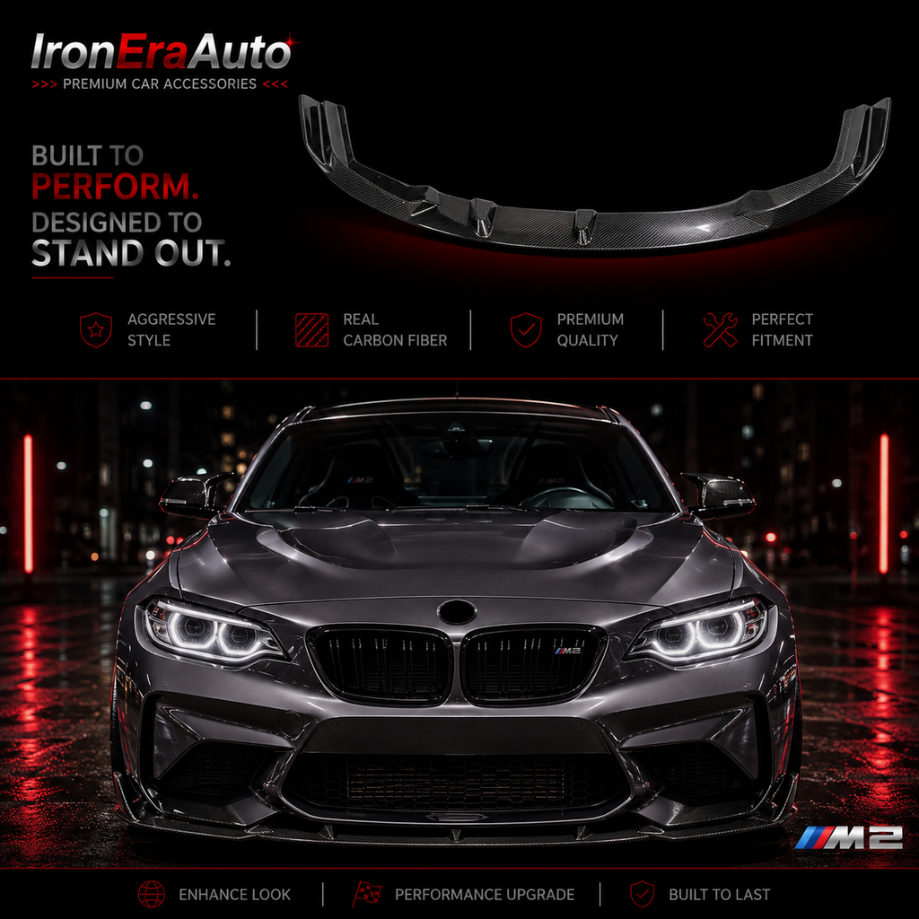 Real Carbon Fiber Front Lip for BMW M2 F87 2016-2022 Carbon Fiber Front Bumper Splitter Spoiler Lip Body Kit