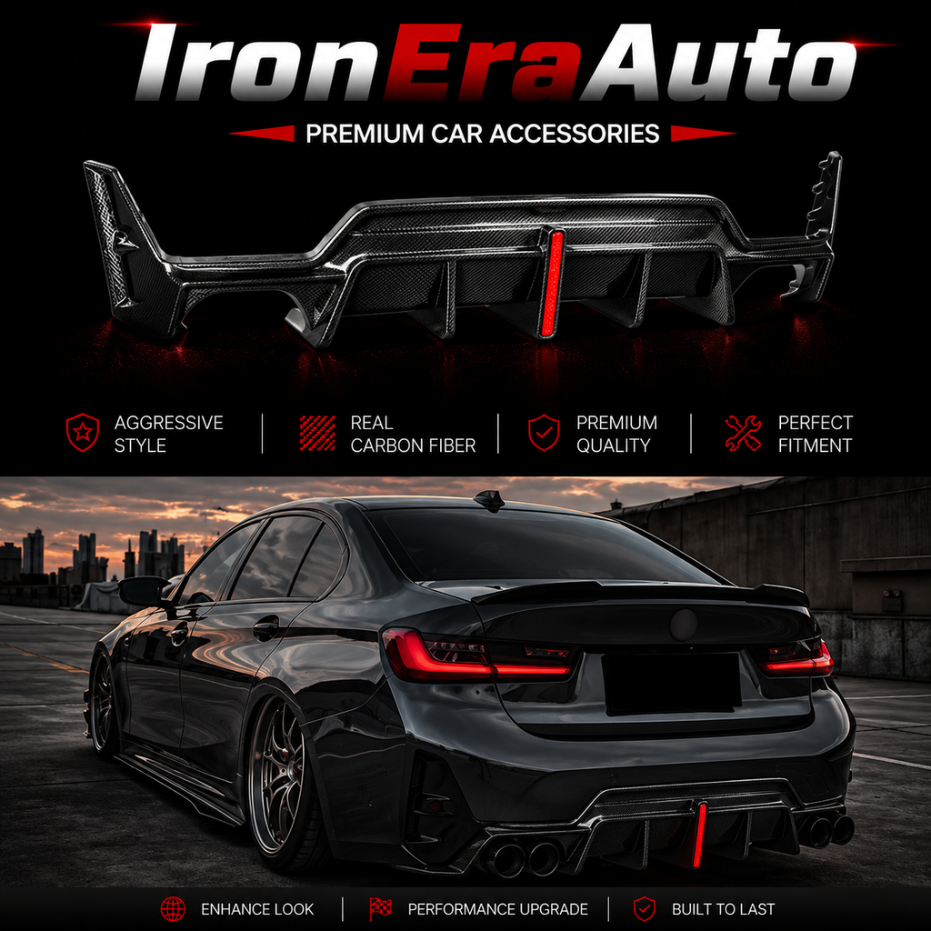 Carbon Fiber Rear Diffuser for BMW 3 Series G20 G21 LCI 2023-2026 Car Rear Bumper Splitter Lip Body Kit