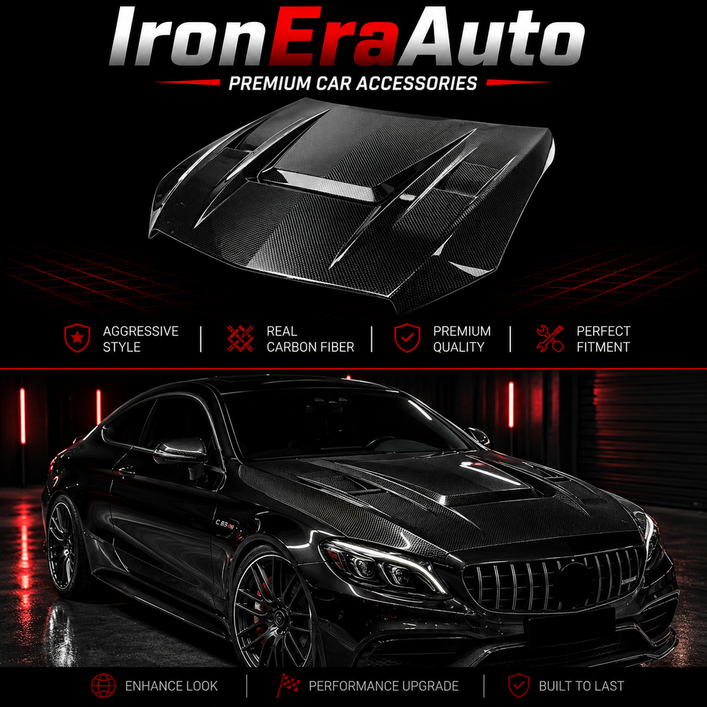 Carbon Fiber IMP Style Engine Bonnet Cover for Mercedes Benz C Class W205 C250 C300 C43 2015-2021 Carbon Engine Hood