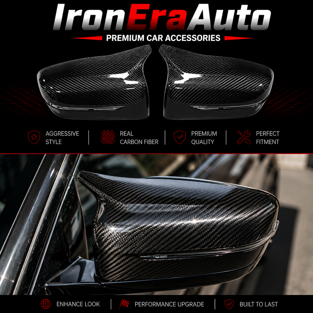 Hight Quality M Style Carbon Fiber Mirror Cover for BMW 5 Series G30 G31 2017-2023 Left-hand Drive Side Mirror Cover