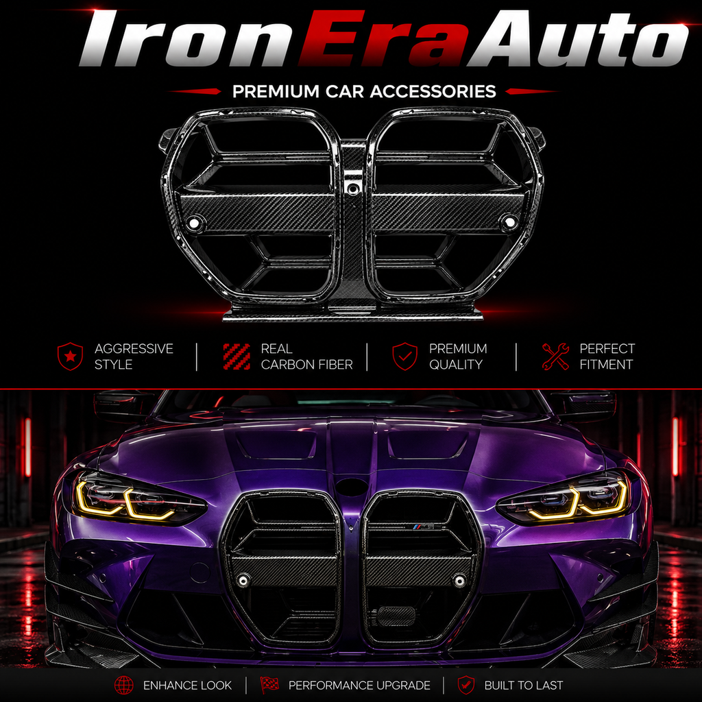 Dry Carbon Fiber Front Bumper Grill With ACC for BMW G80 G81 M3 G82 G83 M4 Coupe Touring 2021+ Hight Quality Body Kit
