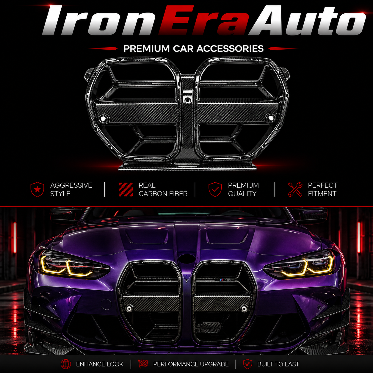Dry Carbon Fiber Front Bumper Grill With ACC for BMW G80 G81 M3 G82 G83 M4 Coupe Touring 2021+ Hight Quality Body Kit