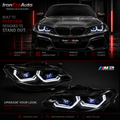 F22 Headlight 2014--2021 Dual Color Upgrade Laser Head Lights 2 Series Dual Beams Lens DRLs Play and Plug for BMW