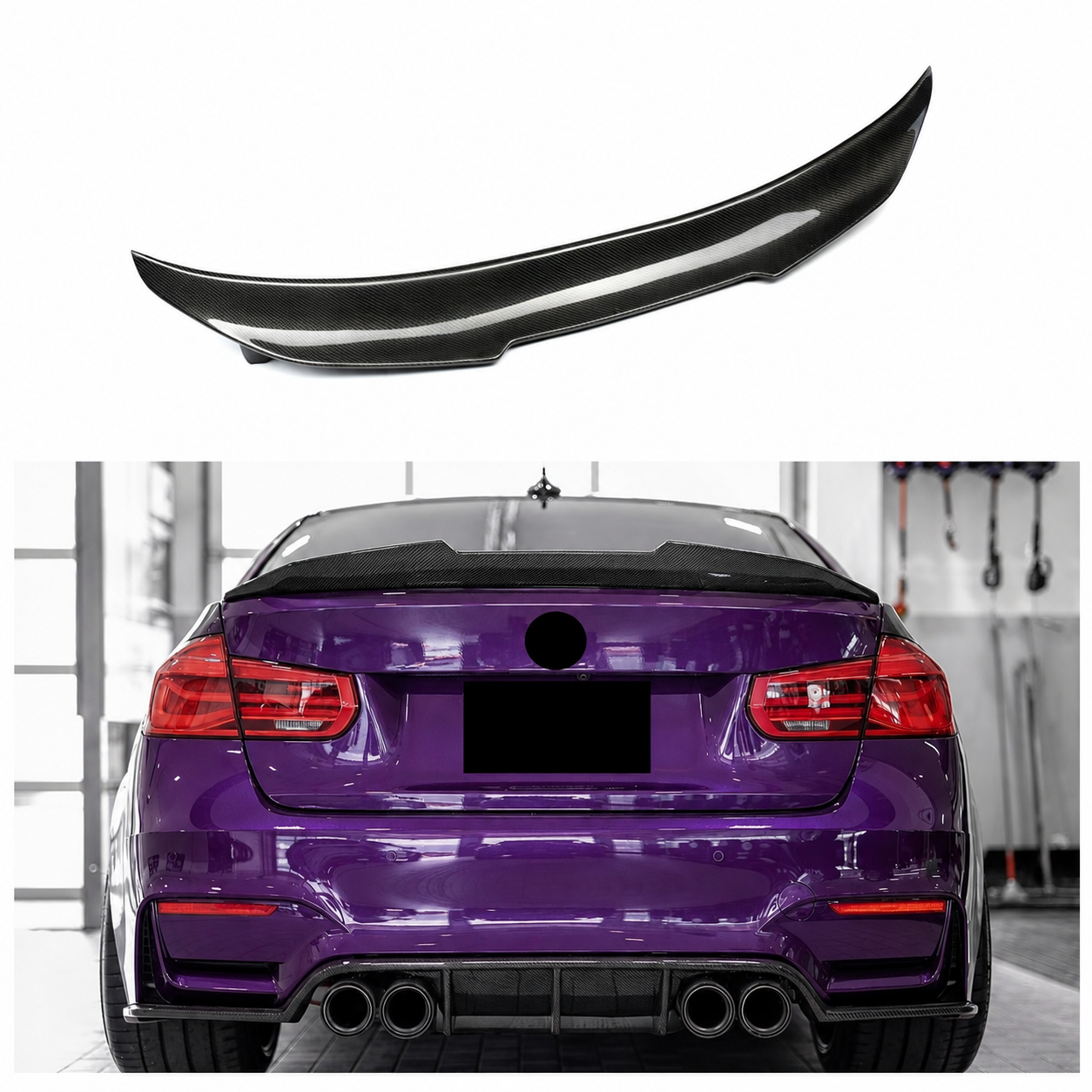 PSM Style Real Carbon Fiber Rear Trunk Spoiler for BMW 3 Series F30 M340i F80 M3 2011-2019 Car Carbon Fiber Tail Wing Ducktail