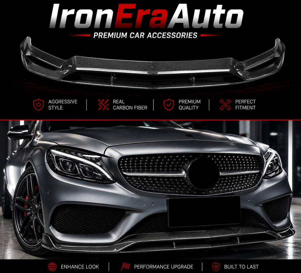 Carbon Fiber Front Bumper Splitter Lip for Mercedes Benz W205 C Class C200 C300 C43 Pre Lci 2015-2018 Carbon Front Lip