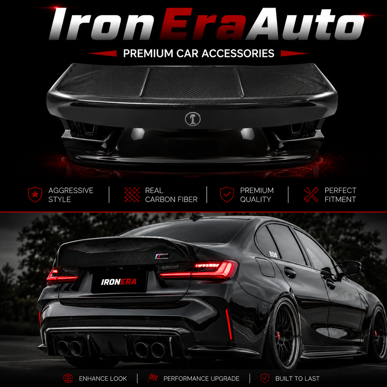 Carbon Fiber Rear Trunk Cover for BMW 3 Series G20 2019-2025 Replacement Rear Trunk Lid Body Kit