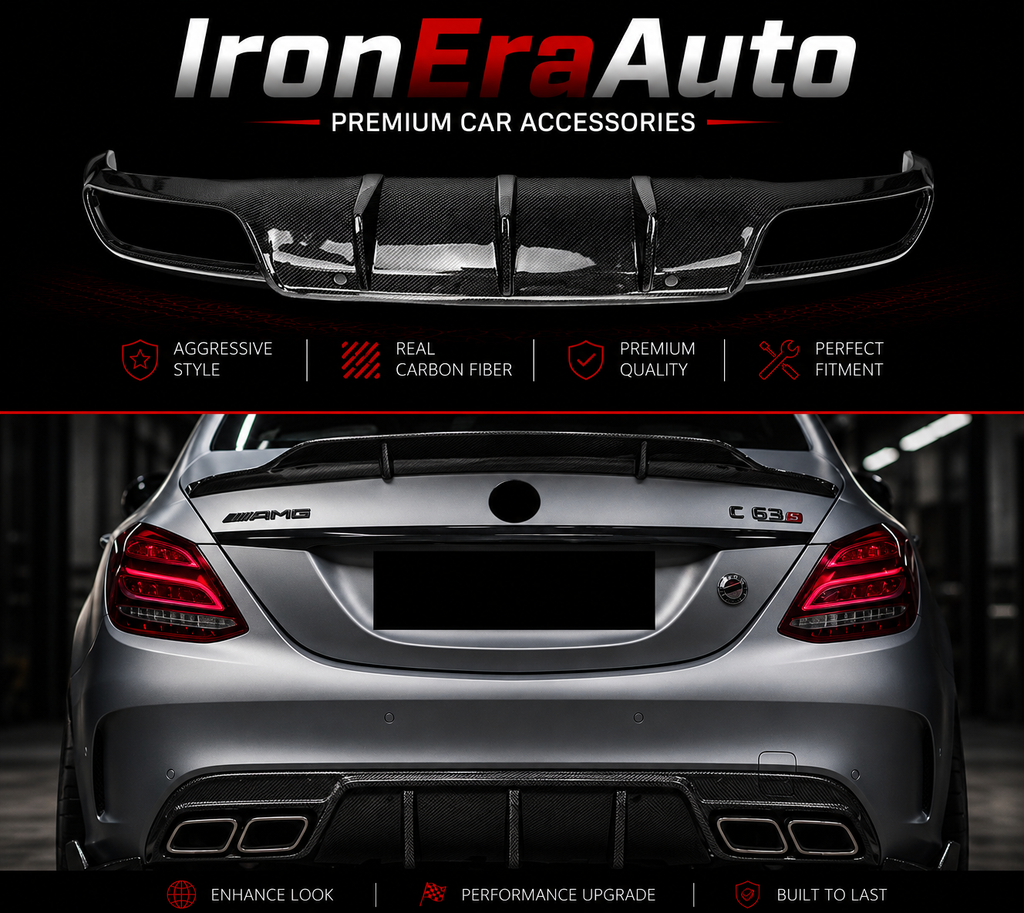 Carbon Fiber Rear Bumper Diffuser Splitter for Mercedes Benz W205 C Class C43 C63s Sedan 2015+ Hight Quality Body Kit