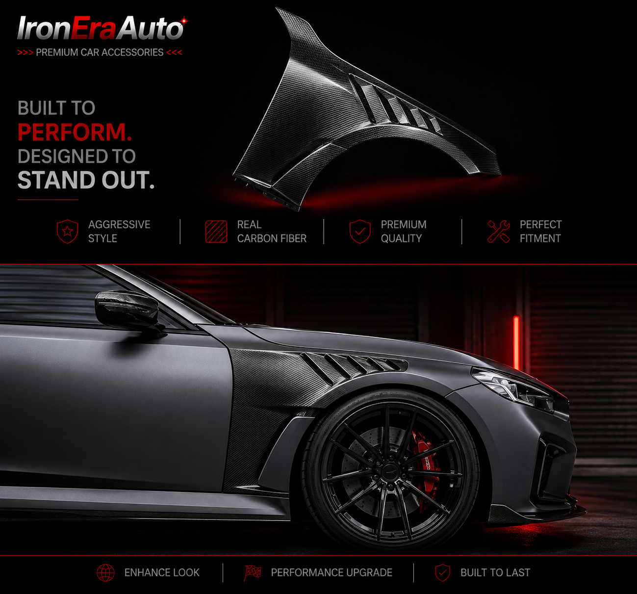 Dry Carbon Fiber Side Fender for BMW G87 M2 Coupe 2023+ Upgrade Replacement Side Fenders With Vents Body Kit