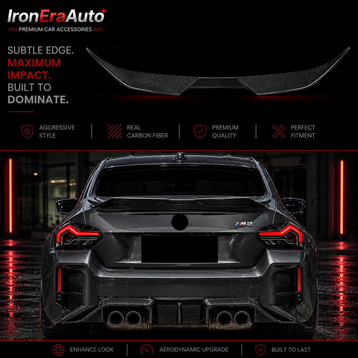 Carbon Fiber Rear Trunk Spoiler Wing for BMW G87 M2 Coupe 2023+ Carbon Fiber Rear Spoiler Trunk Spoiler