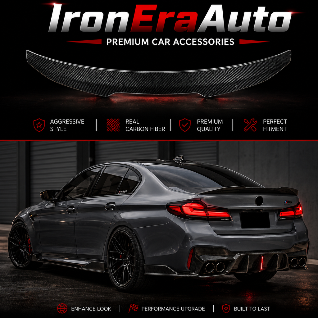 Hight Quality PSM Style Carbon Fiber Rear Trunk Spoiler Wing for BMW 5 Series G30 530i 540i M550i F90 M5 2017-2023 Body Kit