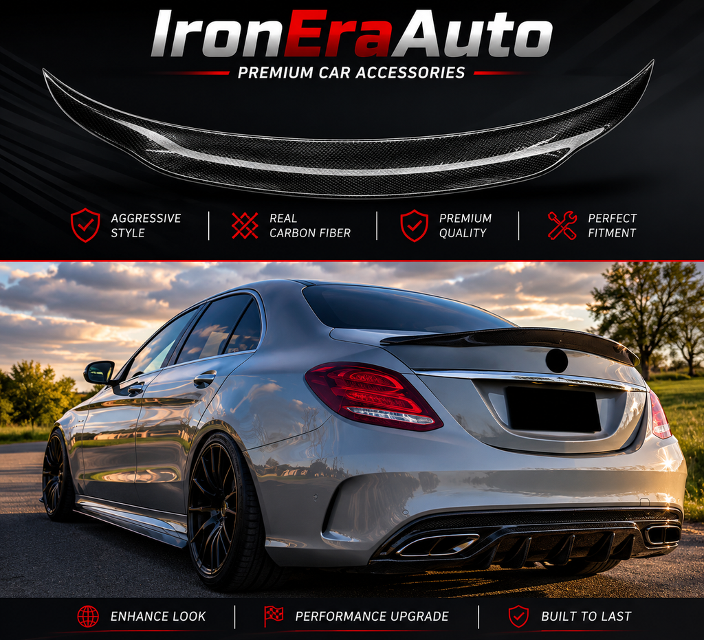 Rear Spoiler Trunk Wing for Mercedes-Benz C-Class W205 AMG C43 C63 4Door Sedan 2015-2021 Carbon Spoiler