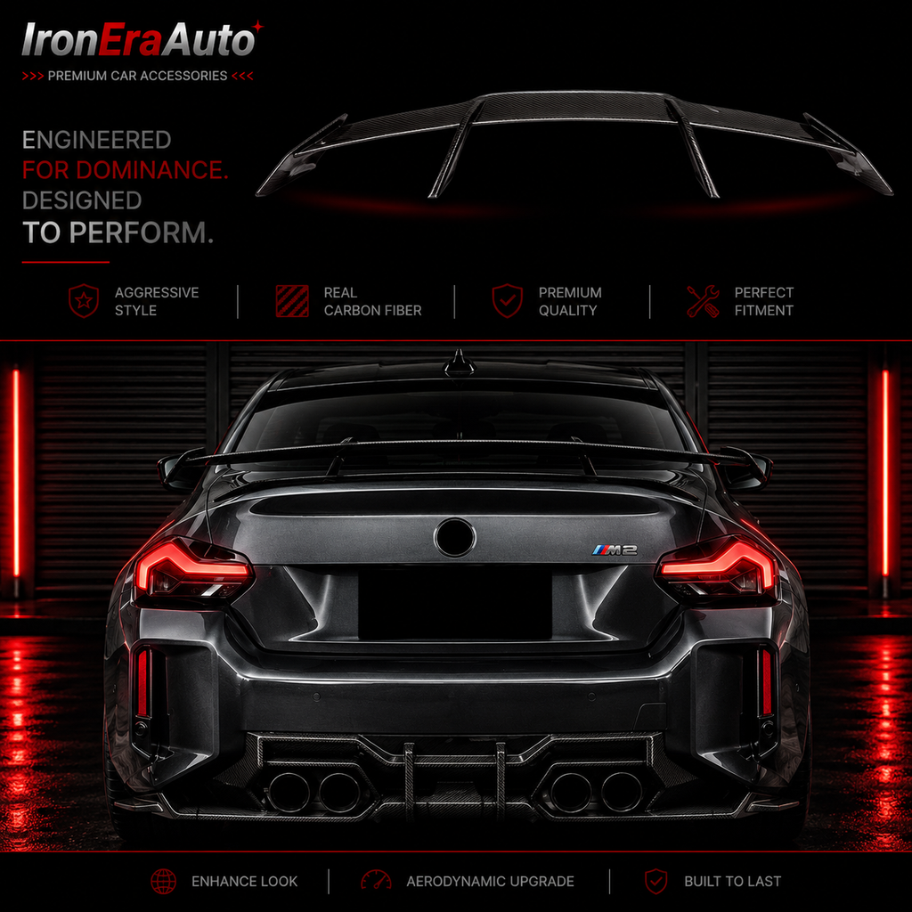Dry Carbon Fiber Rear Trunk Spoiler Wing for BMW G87 M2 2023+ Dry Carbon Fiber Trunk Tail Wing Body Kit