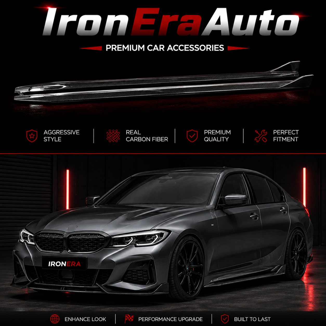 Carbon Fiber Side Skirt for BMW 3 Series G20 330i M340i 2019-2026 Auto Body Kit Upgrade