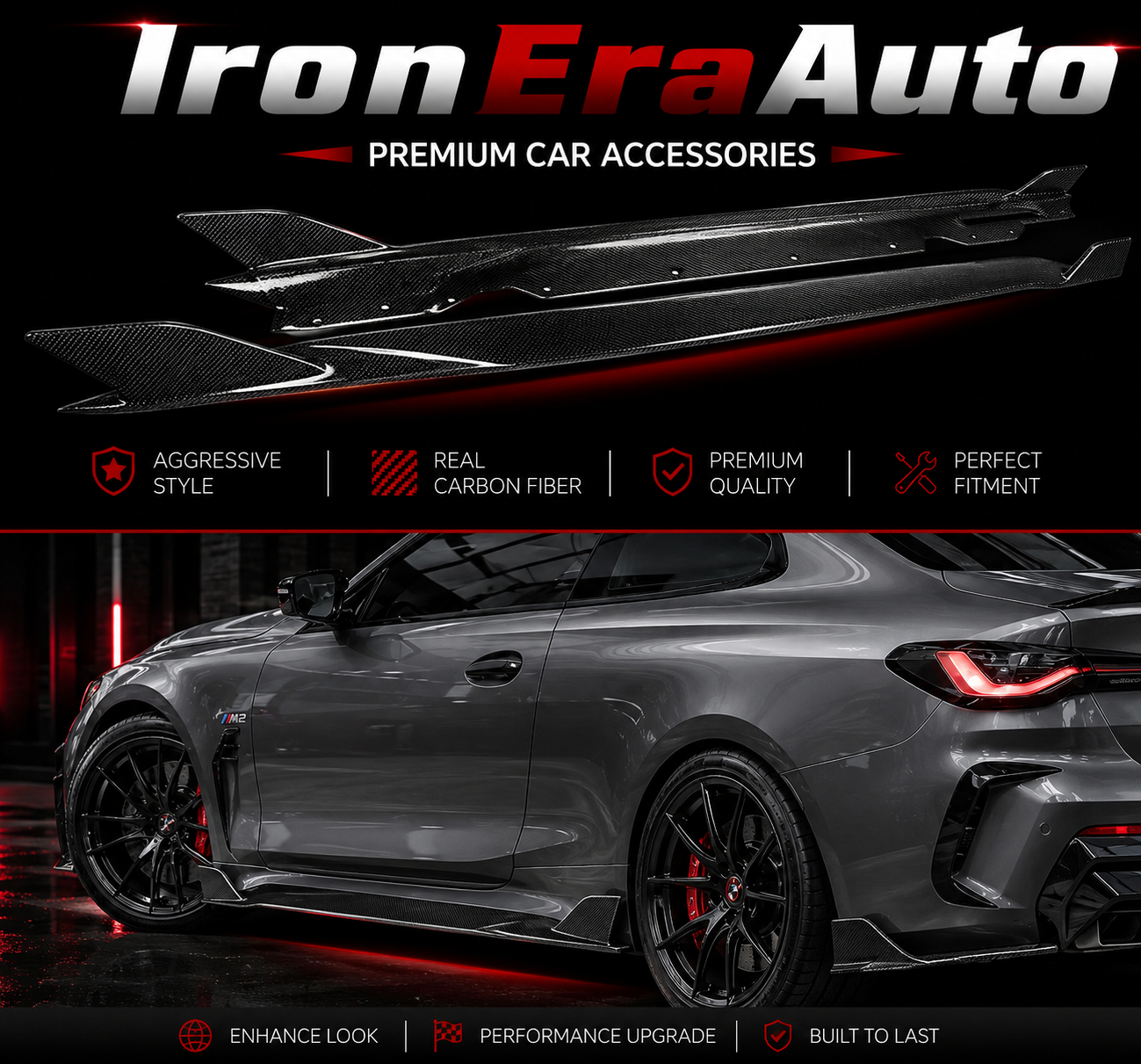 SQ Style Carbon Fiber Side Skirt for BMW 4 Series G22 G23 Coupe Perfect Installation Side Bumper Skirt Hight Quality Body Kit