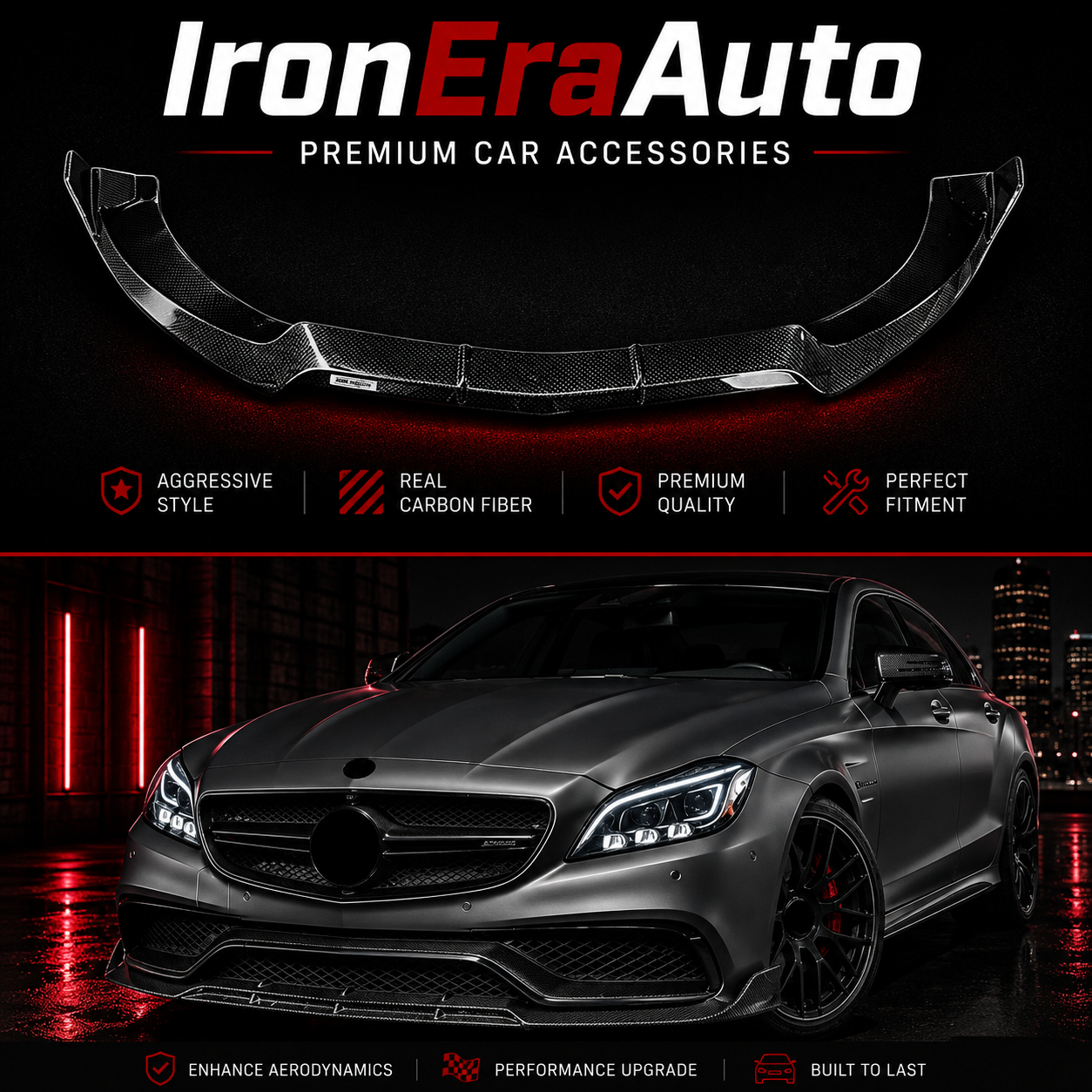 Carbon Fiber Front Lip for Merceder Bnez W218 CLS500 AMG CLS63 2015-2018 Carbon Front Bumper Splitter Lip Body Kit