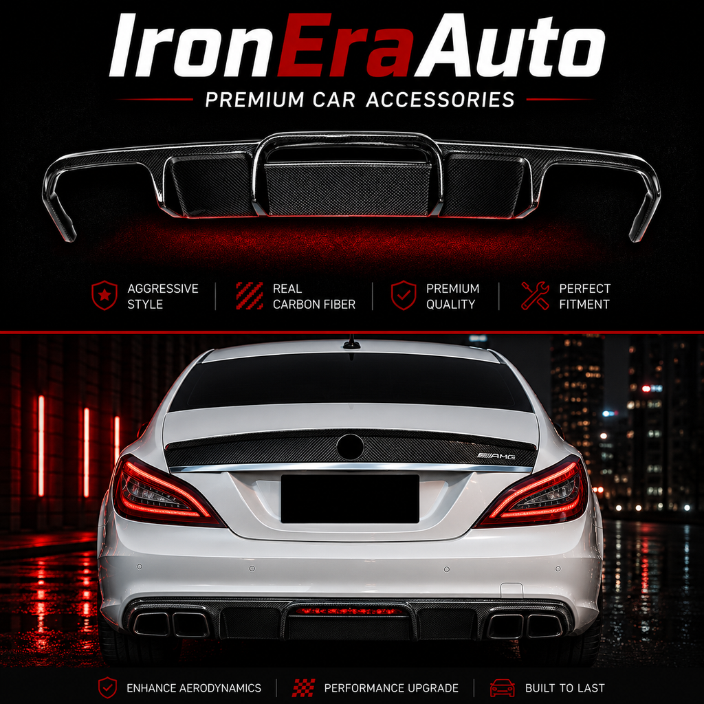 Carbon Fiber Rear Bumper Diffuser for Merceder Benz W218 AMG CLS63 2011-2018 Carbon Rear Bumper Splitter Lip Body Kit