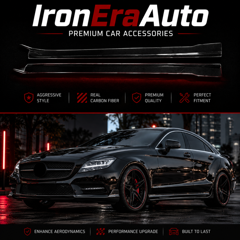 Carbon Fiber Side Skirt for Merceder Benz W218 CLS500 CLS63 AMG 2011-2018 Side Bumper Splitter Spoiler Lip Body Kit