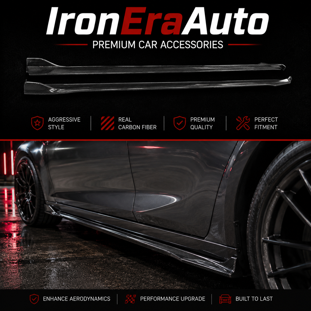 High Quality Carbon Fiber Side Bumper Skirt for Mercedes Benz W213 E Class AMG E63s 2017-2022 Carbon Fiber Side Skirt