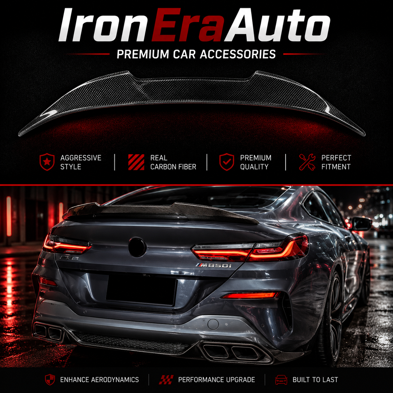 Carbon Fiber Trunk Spoiler for BMW 8 Series G14 G15 G16 2019+ Rear Spoiler Splitter Wing Perfect Installation Body Kit