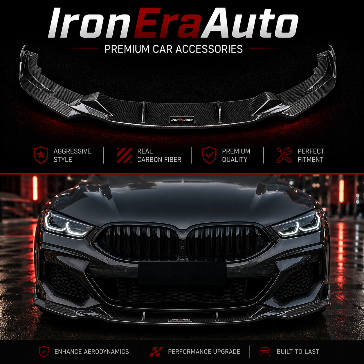 Carbon Fiber Front Bumper Lip for BMW 8 Series G14 G15 G16 M850i 2019+ Front Splitter Spoiler Body Kit