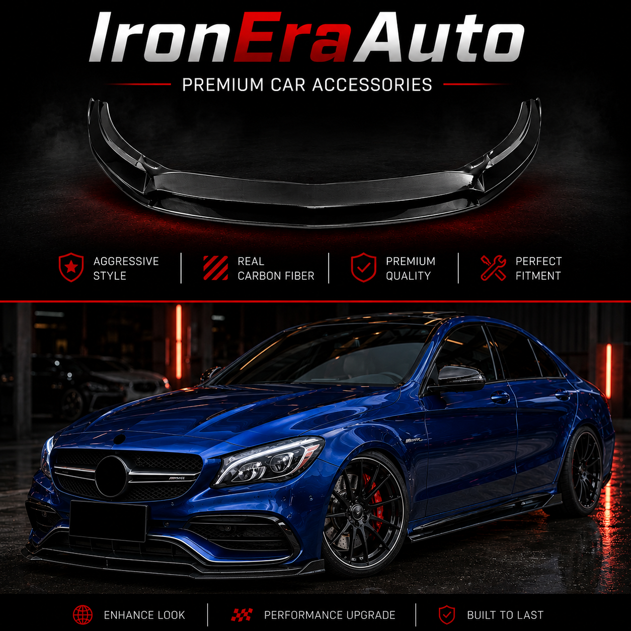 Carbon Fiber Front Bumper Lip Splitter for Mercedes Benz W117 CLA AMG CLA45 LCI 2017-2020 Carbon Fiber Front Lip