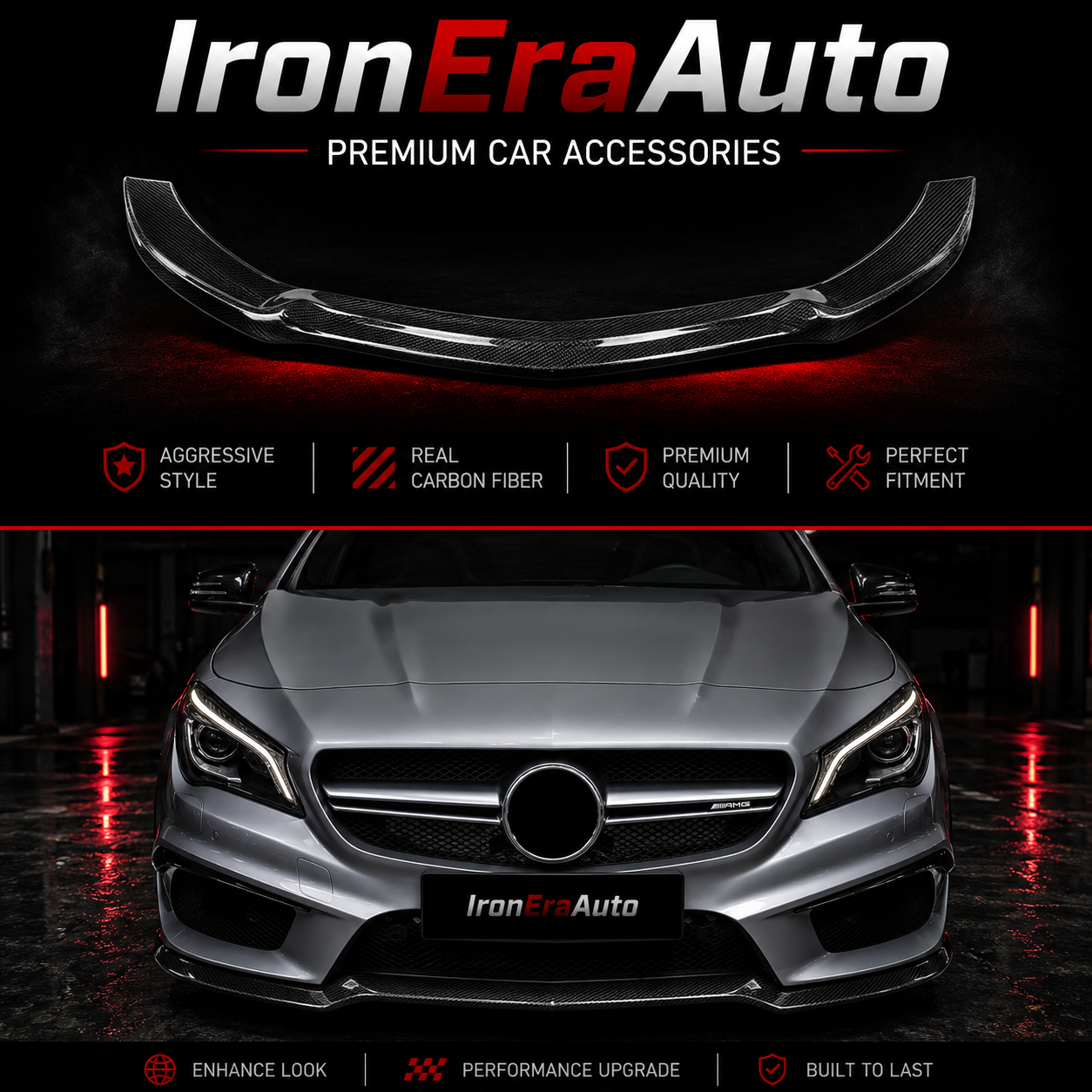 High Quality AMG Style Carbon Fiber Front Bumper Lip Splitter for Mercedes Benz W117 CLA AMG CLA45 Pre Lci 2014-2016 Front Lip
