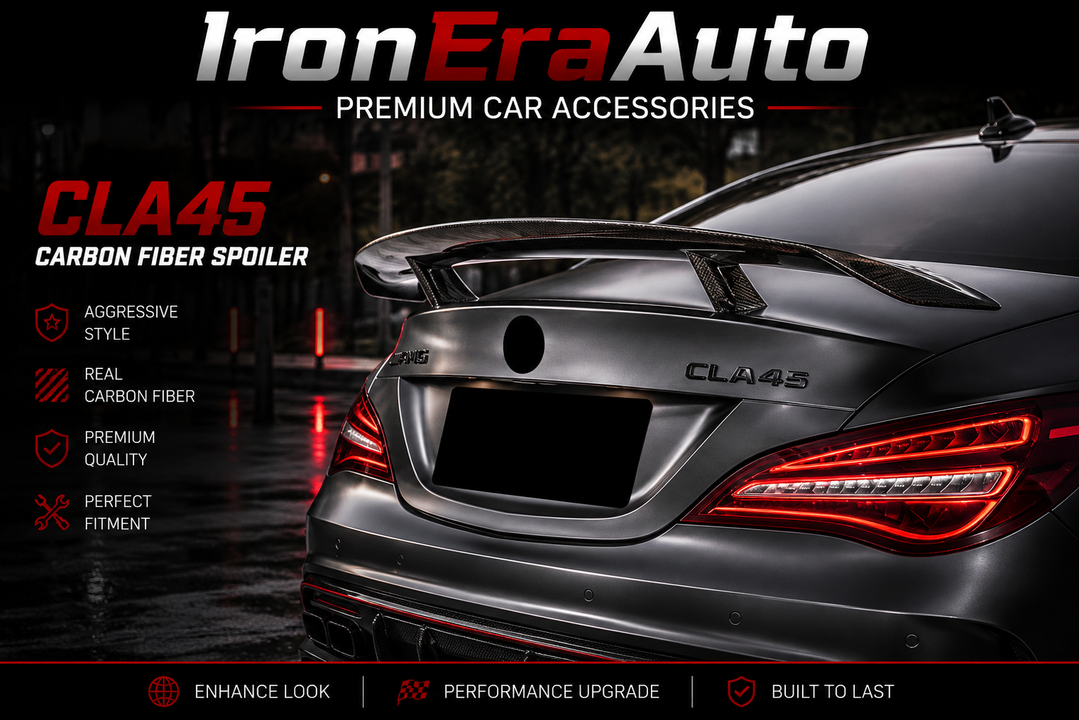 Real Carbon Fiber Trunk Rear Spoiler Wing for Mercedes Benz W117 CLA Class CLA45 2014-2020 Carbon Fiber Car Spoiler
