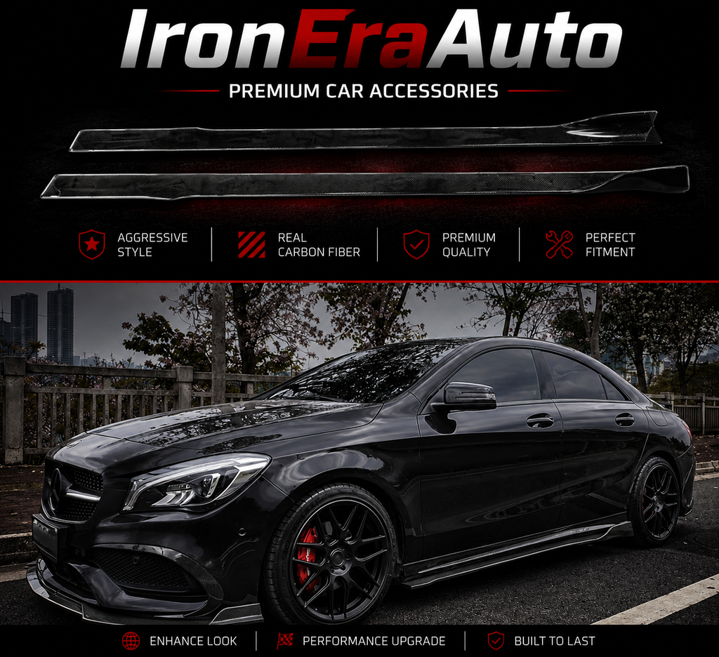 Carbon Fiber Side Skirt for Mercedes Benz W117 CLA Class AMG CLA35 CLA45 2014-2020 Carbon Side Bumper Skirt Splitter Lip