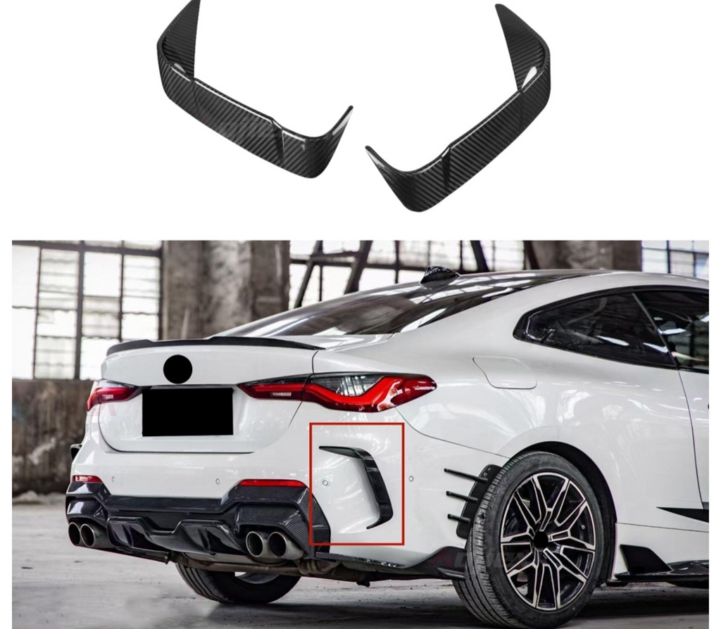 Carbon Fiber Rear Bumper Air Vent Trim for BMW 4 Series G22 G23 Coupe 2020+ Carbon Rear Splitter Lip Side Wing Body Kit