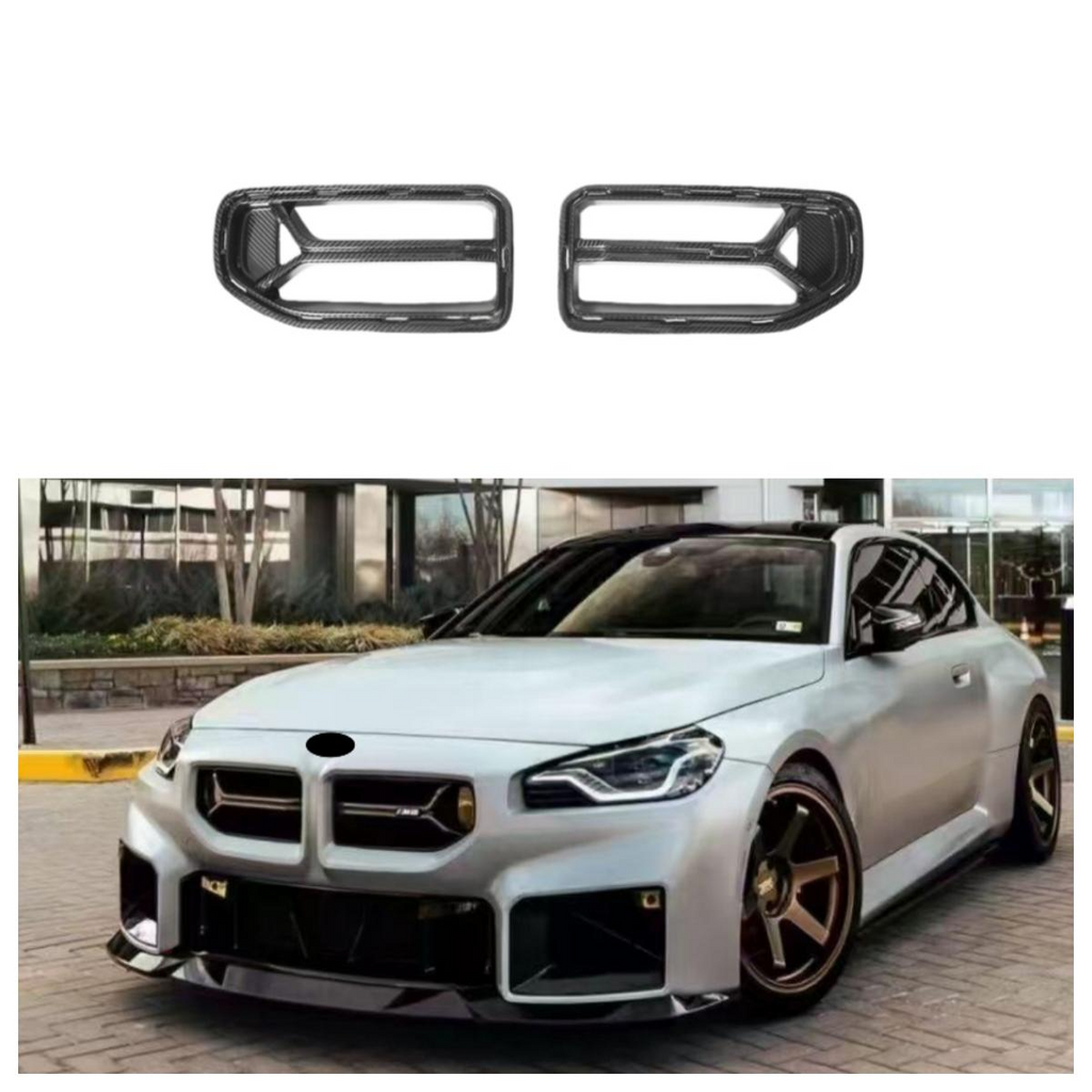 Dry Carbon Fiber Front Bumper Grille for BMW M2 G87 Coupe 2023+ Double Kidney Grille Front Bumper Air Intake Grille