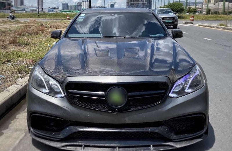 AMG Style Real Carbon Fiber Engine Hood for Mercedes-Benz E-Class W212 (2010–2016)