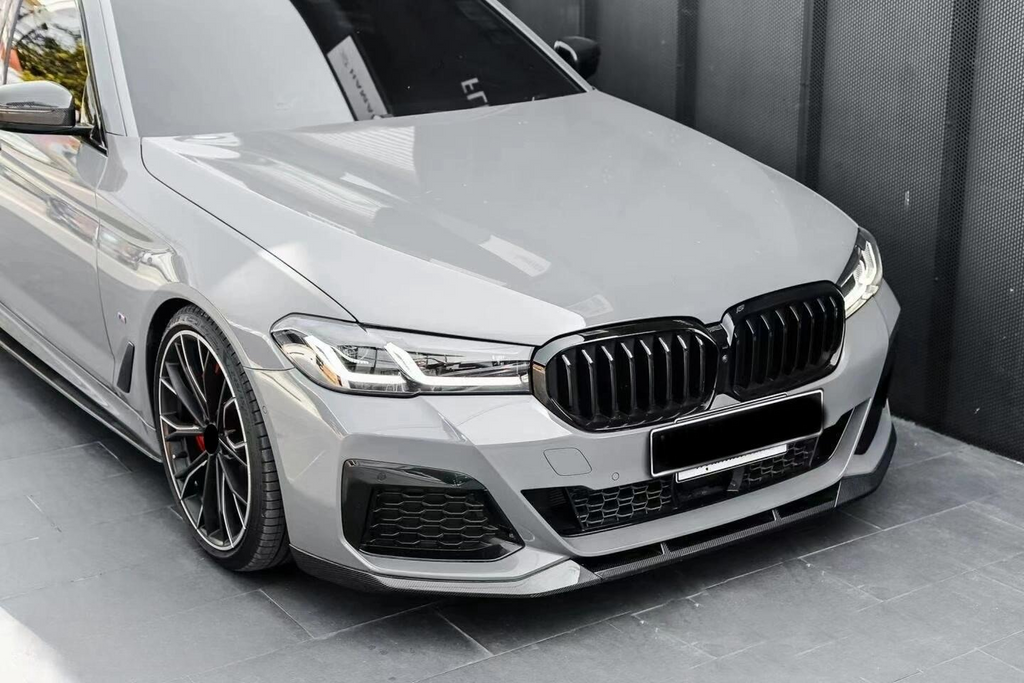 Dry Carbon Fiber 3PCS Front Bumper Lip for BMW 5 Series G30 540i 2021+ LCI Front Splitter Perfect Installation Body Kit