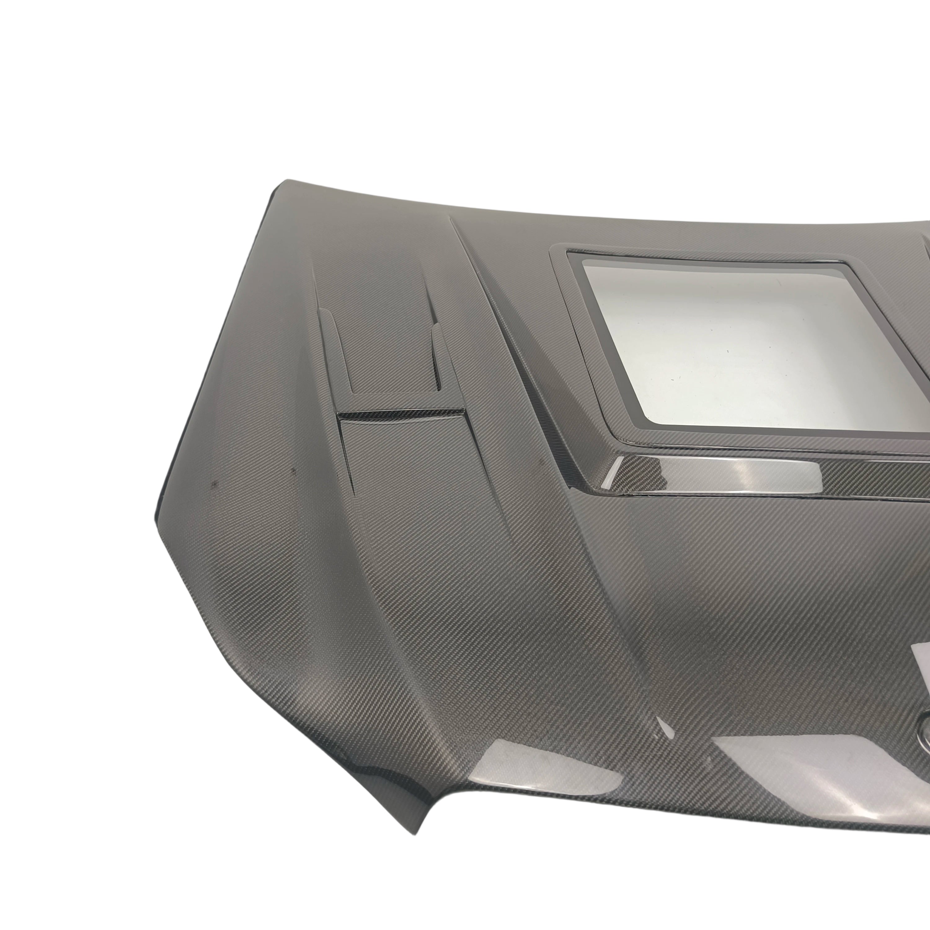 Real Carbon Fiber Engine Hood with Window for Mercedes-Benz E63 AMG W212 (2010–2016)