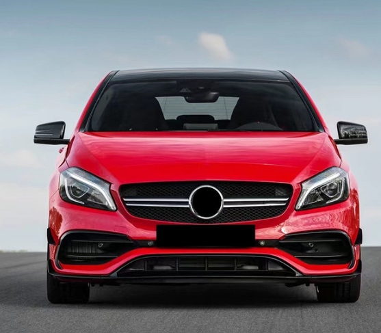 A45 AMG Style Auto PP Bumper Front Lip Rear Diffuser Side Skirt Vents Spoiler Body Kit for BENZ W176 2013-2018